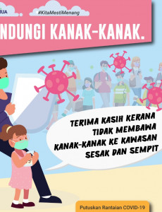 Lindungi Kanak-Kanak : Tidak Bawa Ke Kawasan Sesak & Sempit